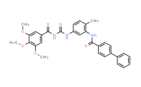 CAS No. 1359944-56-1, N-(2-Methyl-5-(3-(3,4,5-trimethoxybenzoyl)ureido)phenyl)-[1,1'-biphenyl]-4-carboxamide