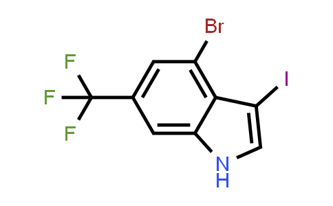 CAS No. 1360951-88-7, 4-Bromo-3-iodo-6-(trifluoromethyl)-1H-indole