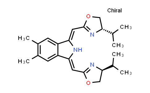 CAS No. 1361563-42-9, (1Z,3Z)-1,3-Bis[[(4S)-4,5-dihydro-4-isopropyl-2-oxazolyl]methylene]-2,3-dihydro-5,6-dimethyl-1H-isoindole