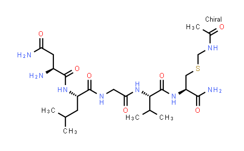 CAS No. 136467-00-0, L-Cysteinamide, L-asparaginyl-L-leucylglycyl-L-valyl-S-[(acetylamino)methyl]-