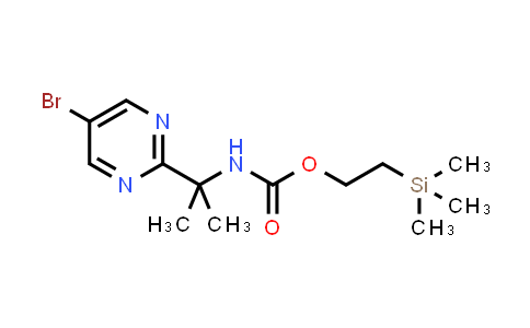CAS No. 1364719-02-7, 2-(Trimethylsilyl)ethyl (2-(5-bromopyrimidin-2-yl)propan-2-yl)carbamate