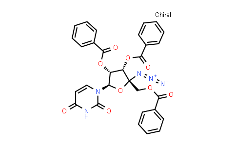 CAS No. 1365255-42-0, (2R,3S,4R,5R)-2-azido-2-((benzoyloxy)methyl)-5-(2,4-dioxo-3,4-dihydropyrimidin-1(2H)-yl)tetrahydrofuran-3,4-diyl dibenzoate