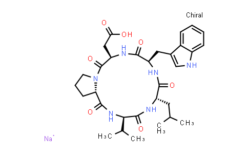 CAS No. 136655-57-7, Cyclo(D-α-aspartyl-L-prolyl-D-valyl-L-leucyl-D-tryptophyl), monosodium salt