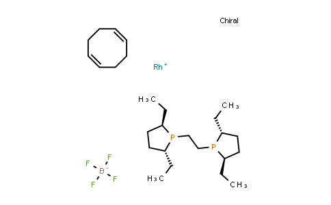 CAS No. 136705-70-9, 1,2-Bis((2R,5R)-2,5-diethylphospholano)ethane(cyclooctadiene)rhodium(I) tetrafluoroborate