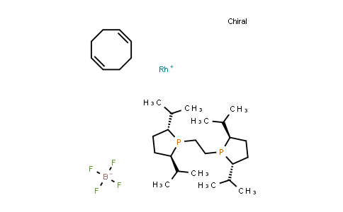 CAS No. 136705-72-1, 1,2-Bis((2R,5R)-2,5-di-i-propylphospholano)ethane(cyclooctadiene)rhodium(I)
