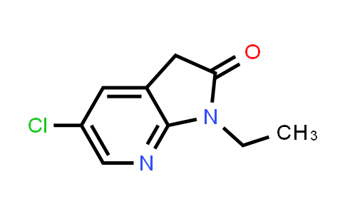 CAS No. 136888-74-9, 2H-Pyrrolo[2,3-b]pyridin-2-one, 5-chloro-1-ethyl-1,3-dihydro-
