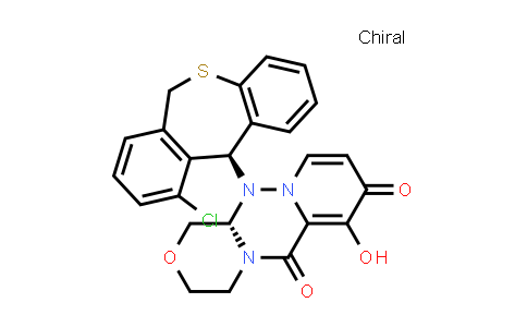 CAS No. 1370244-54-4, (S)-12-((R)-10-Chloro-6,11-dihydrodibenzo[b,e]thiepin-11-yl)-7-hydroxy-3,4,12,12a-tetrahydro-1H-[1,4]oxazino[3,4-c]pyrido[2,1-f][1,2,4]triazine-6,8-dione
