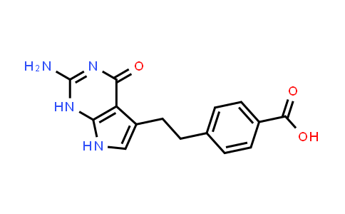 CAS No. 137281-39-1, Benzoic acid, 4-[2-(2-amino-4,7-dihydro-4-oxo-1H-pyrrolo[2,3-d]pyrimidin-5-yl)ethyl]- (9CI)