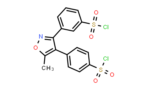 CAS No. 1373038-63-1, 3-(4-(4-(Chlorosulfonyl)phenyl)-5-methylisoxazol-3-yl)benzenesulfonyl chloride