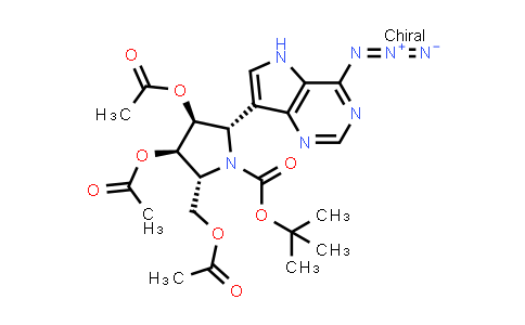 CAS No. 1373208-53-7, 1-Pyrrolidinecarboxylic acid, 3,4-bis(acetyloxy)-2-[(acetyloxy)methyl]-5-(4-azido-5H-pyrrolo[3,2-d]pyrimidin-7-yl)-, 1,1-dimethylethyl ester, (2R,3R,4S,5S)-