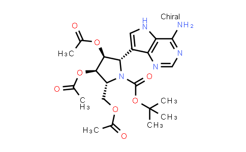 CAS No. 1373208-54-8, 1-Pyrrolidinecarboxylic acid, 3,4-bis(acetyloxy)-2-[(acetyloxy)methyl]-5-(4-amino-5H-pyrrolo[3,2-d]pyrimidin-7-yl)-, 1,1-dimethylethyl ester, (2R,3R,4S,5S)-