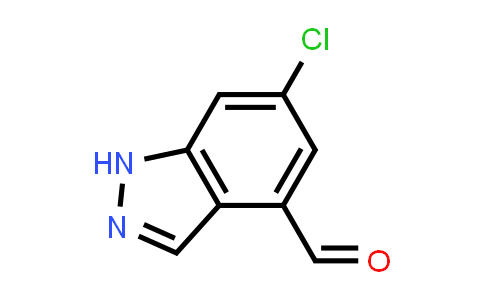 CAS No. 1373223-78-9, 6-Chloro-1H-indazole-4-carbaldehyde