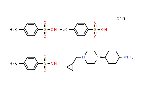 CAS No. 1373498-25-9, Cyclohexanamine, 4-[4-(cyclopropylmethyl)-1-piperazinyl]-, trans-, 4-methylbenzenesulfonate (1:3)