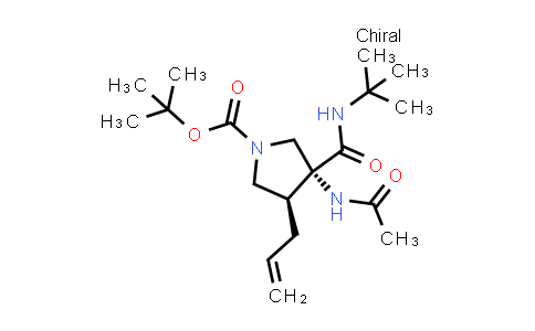 CAS No. 1374334-12-9, (3R,4S)-Tert-butyl 3-acetamido-4-allyl-3-(tert-butylcarbamoyl)pyrrolidine-1-carboxylate