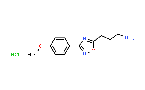 CAS No. 1374408-25-9, 3-(3-(4-Methoxyphenyl)-1,2,4-oxadiazol-5-yl)propan-1-amine hydrochloride