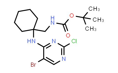 CAS No. 1374635-87-6, tert-Butyl ((1-((5-bromo-2-chloropyrimidin-4-yl)amino)cyclohexyl)methyl)carbamate