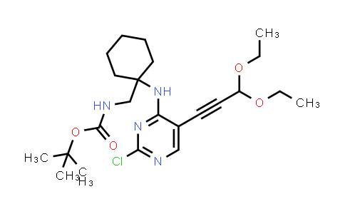 CAS No. 1374635-88-7, tert-butyl ((1-((2-Chloro-5-(3,3-diethoxyprop-1-yn-1-yl)pyrimidin-4-yl)amino)cyclohexyl)methyl)carbamate