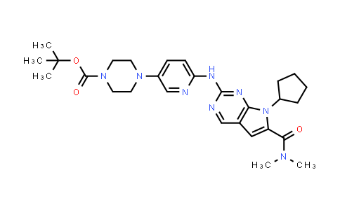 CAS No. 1374639-78-7, 4-[6-(7-Cyclopentyl-6-dimethylcarbamoyl-7H-pyrrolo[2,3-d]pyrimidin-2-ylamino)-pyridin-3-yl]-piperazine-1-carboxylic acid tert-butyl ester