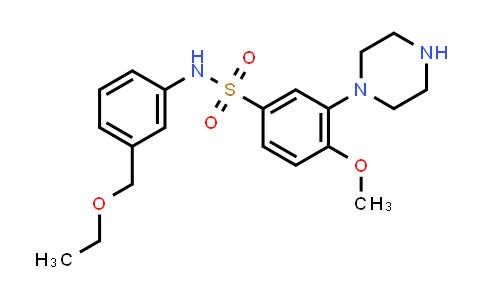 CAS No. 1374743-32-4, Benzenesulfonamide, N-[3-(ethoxymethyl)phenyl]-4-methoxy-3-(1-piperazinyl)-