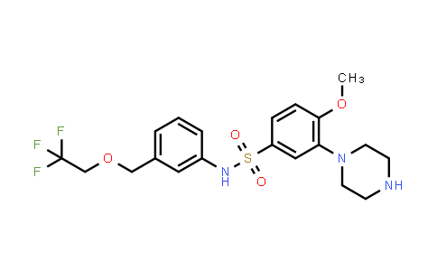 CAS No. 1374743-33-5, Benzenesulfonamide, 4-methoxy-3-(1-piperazinyl)-N-[3-[(2,2,2-trifluoroethoxy)methyl]phenyl]-