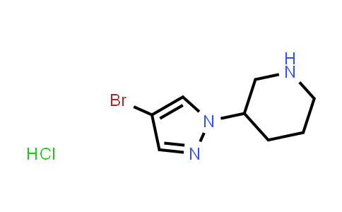 CAS No. 1375069-08-1, 3-(4-Bromo-1H-pyrazol-1-yl)piperidine hydrochloride