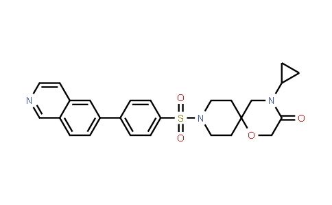 CAS No. 1375106-51-6, 1-Oxa-4,9-diazaspiro[5.5]undecan-3-one, 4-cyclopropyl-9-[[4-(6-isoquinolinyl)phenyl]sulfonyl]-