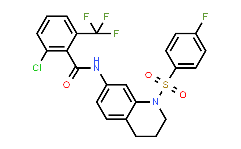 CAS No. 1375416-92-4, Benzamide, 2-chloro-N-[1-[(4-fluorophenyl)sulfonyl]-1,2,3,4-tetrahydro-7-quinolinyl]-6-(trifluoromethyl)-