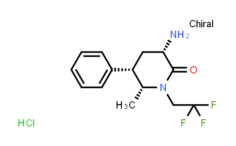 CAS No. 1375470-88-4, (3S,5S,6R)-3-Amino-6-methyl-5-phenyl-1-(2,2,2-trifluoroethyl)piperidin-2-one hydrochloride