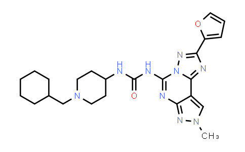 CAS No. 1376982-45-4, Urea, N-[1-(cyclohexylmethyl)-4-piperidinyl]-N'-[2-(2-furanyl)-8-methyl-8H-pyrazolo[4,3-e][1,2,4]triazolo[1,5-c]pyrimidin-5-yl]-