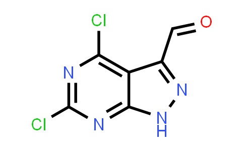 CAS No. 1378878-71-7, 4,6-Dichloro-1H-pyrazolo[3,4-d]pyrimidine-3-carbaldehyde