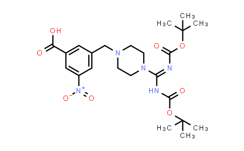 CAS No. 1379574-10-3, 3-[[4-[[[(1,1-Dimethylethoxy)carbonyl]amino][[(1,1-dimethylethoxy)carbonyl]imino]methyl]-1-piperazinyl]methyl]-5-nitrobenzoic acid