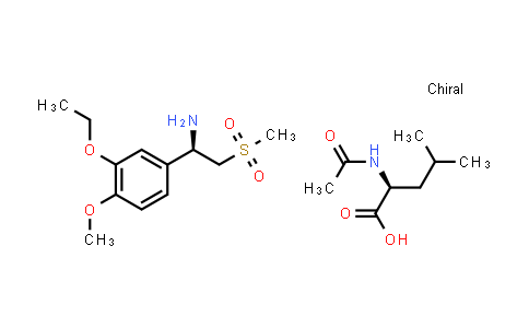 CAS No. 1382429-55-1, L-Leucine, N-acetyl-, compd. with (αR)-3-ethoxy-4-methoxy-α-[(methylsulfonyl)methyl]benzenemethanamine (1:1)