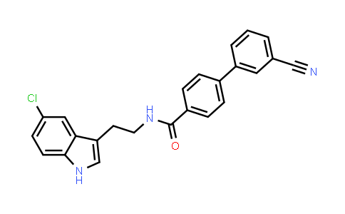 CAS No. 1383373-64-5, N-[2-(5-Chloro-1H-indol-3-yl)ethyl]-3'-cyanobiphenyl-4-carboxamide