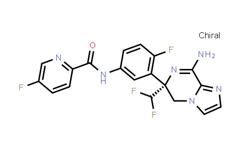 CAS No. 1383741-51-2, 2-Pyridinecarboxamide, N-[3-[(6R)-8-amino-6-(difluoromethyl)-5,6-dihydroimidazo[1,2-a]pyrazin-6-yl]-4-fluorophenyl]-5-fluoro-