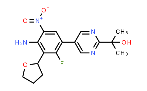 CAS No. 1384984-28-4, 2-{5-[4-Amino-2-fluoro-5-nitro-3-(oxolan-2-yl)phenyl]pyrimidin-2-yl}propan-2-ol