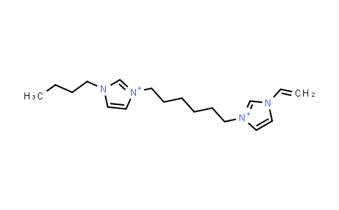 CAS No. 1386375-24-1, 1-Butyl-3-(6-(1-vinyl-1H-imidazol-3-ium-3-yl)hexyl)-1H-imidazol-3-ium