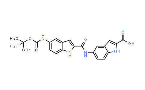 CAS No. 138730-83-3, 5-(5-((tert-Butoxycarbonyl)amino)-1H-indole-2-carboxamido)-1H-indole-2-carboxylic acid