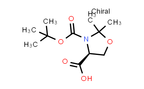 CAS No. 139009-66-8, (S)-3-(tert-Butoxycarbonyl)-2,2-dimethyloxazolidine-4-carboxylic acid