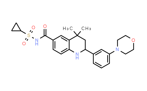 CAS No. 1391608-77-7, N-(Cyclopropanesulfonyl)-4,4-dimethyl-2-[3-(morpholin-4-yl)phenyl]-1,2,3,4-tetrahydroquinoline-6-carboxamide