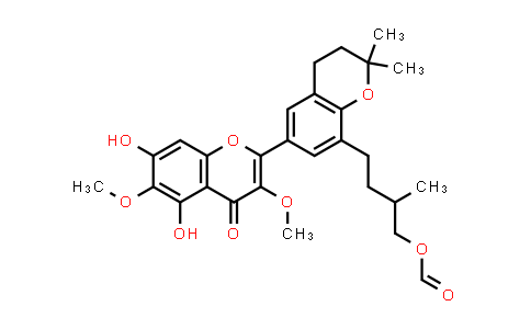 CAS No. 1392213-93-2, [2,6'-Bi-4H-1-benzopyran]-4-one, 8'-[4-(formyloxy)-3-methylbutyl]-2',3'-dihydro-5,7-dihydroxy-3,6-dimethoxy-2',2'-dimethyl-