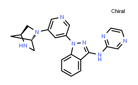CAS No. 1394069-99-8, 1-[5-((1S,4S)-2,5-Diazabicyclo[2.2.1]heptan-2-yl)pyridin-3-yl]-N-(pyrazin-2-yl)-1H-indazol-3-amine
