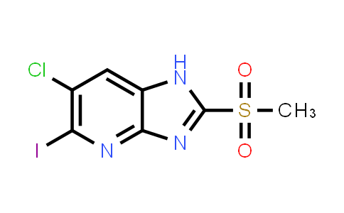 CAS No. 1394373-18-2, 6-chloro-5-iodo-2-methylsulfonyl-1H-imidazo[4,5-b]pyridine