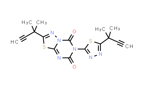 CAS No. 1394838-87-9, 2-(2-Methylbut-3-yn-2-yl)-6-(5-(2-methylbut-3-yn-2-yl)-1,3,4-thiadiazol-2-yl)-5H-[1,3,4]thiadiazolo[3,2-a][1,3,5]triazine-5,7(6H)-dione