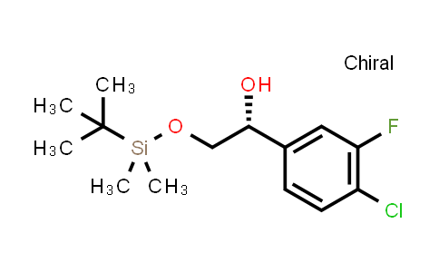 CAS No. 1395078-43-9, (R)-2-((tert-butyldimethylsilyl)oxy)-1-(4-chloro-3-fluorophenyl)ethanol