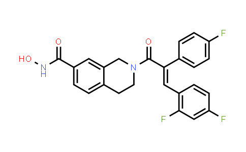 CAS No. 1397218-54-0, 7-Isoquinolinecarboxamide, 2-[3-(2,4-difluorophenyl)-2-(4-fluorophenyl)-1-oxo-2-propen-1-yl]-1,2,3,4-tetrahydro-N-hydroxy-