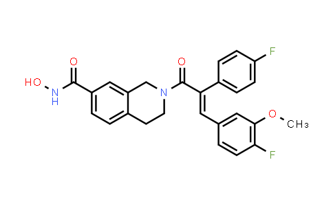 CAS No. 1397218-58-4, 7-Isoquinolinecarboxamide, 2-[3-(4-fluoro-3-methoxyphenyl)-2-(4-fluorophenyl)-1-oxo-2-propen-1-yl]-1,2,3,4-tetrahydro-N-hydroxy-