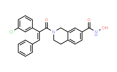 CAS No. 1397219-00-9, 7-Isoquinolinecarboxamide, 2-[2-(3-chlorophenyl)-1-oxo-3-phenyl-2-propen-1-yl]-1,2,3,4-tetrahydro-N-hydroxy-