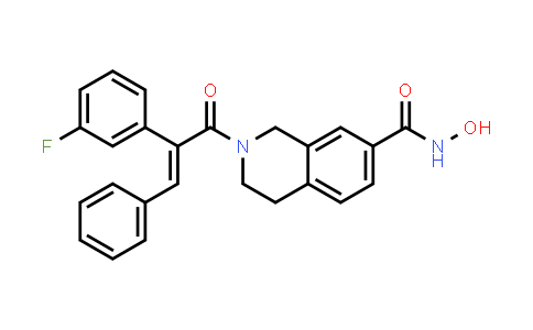 CAS No. 1397219-04-3, 7-Isoquinolinecarboxamide, 2-[2-(3-fluorophenyl)-1-oxo-3-phenyl-2-propen-1-yl]-1,2,3,4-tetrahydro-N-hydroxy-