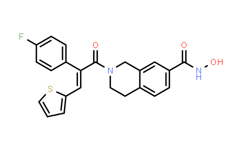 CAS No. 1397219-25-8, 7-Isoquinolinecarboxamide, 2-[2-(4-fluorophenyl)-1-oxo-3-(2-thienyl)-2-propen-1-yl]-1,2,3,4-tetrahydro-N-hydroxy-