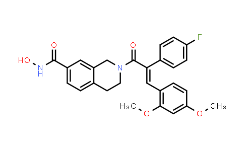 CAS No. 1397219-42-9, 7-Isoquinolinecarboxamide, 2-[3-(2,4-dimethoxyphenyl)-2-(4-fluorophenyl)-1-oxo-2-propen-1-yl]-1,2,3,4-tetrahydro-N-hydroxy-